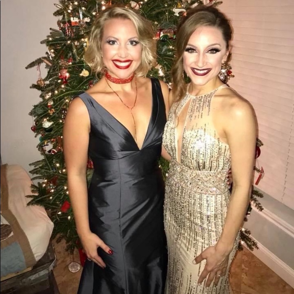 Grey Metallic Gown